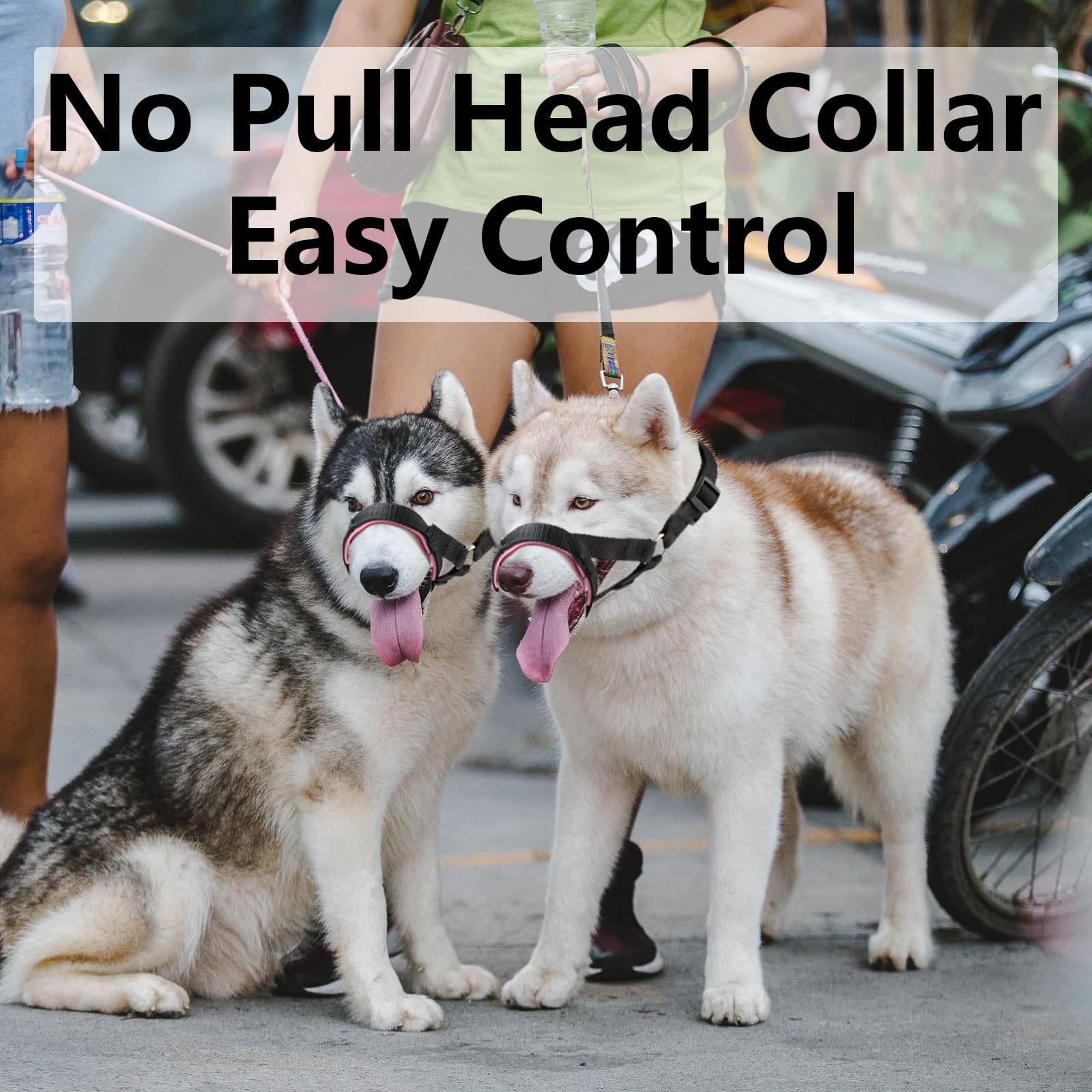 Dog Head Collar With Soft Fabric, Dog Head Harness To Stop Pulling With Adjustable Loop(S,Red)